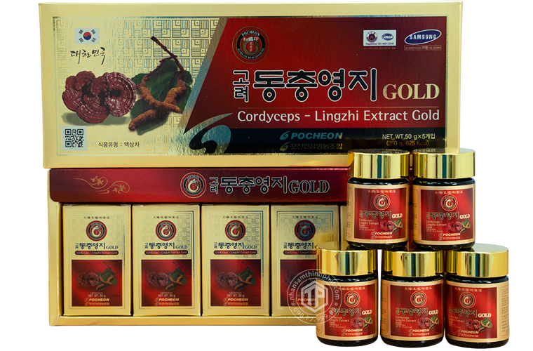 CAO LINH CHI ĐÔNG TRÙNG HẠ THẢO POCHEON GOLD 50g*5