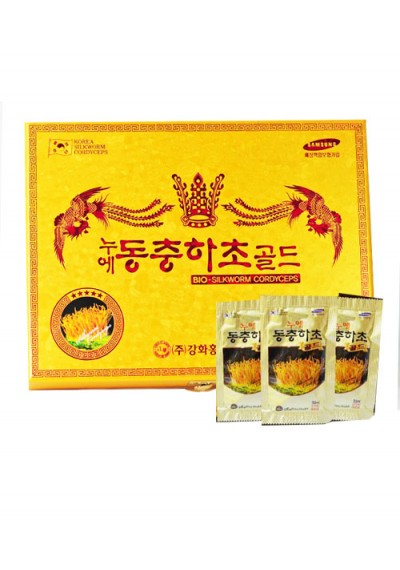 Nước Đông Trùng Hạ Thảo Hàn Quốc Hộp Vàng 30ml x 60 gói