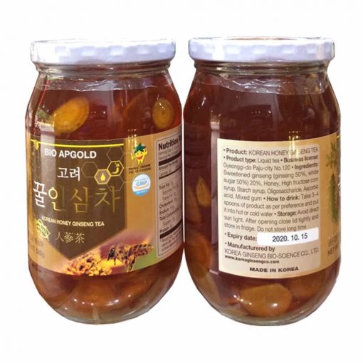 Nhân sâm 6 năm ngâm mật ong lọ 580g Bio Apgold