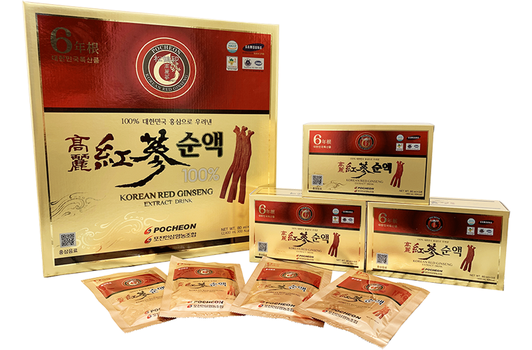 Nước hồng sâm Hàn Quốc cao cấp Pocheon 100% hộp 30 gói