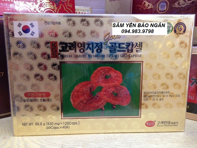VIÊN LINH CHI KGS HỘP GIẤY 120 VIÊN