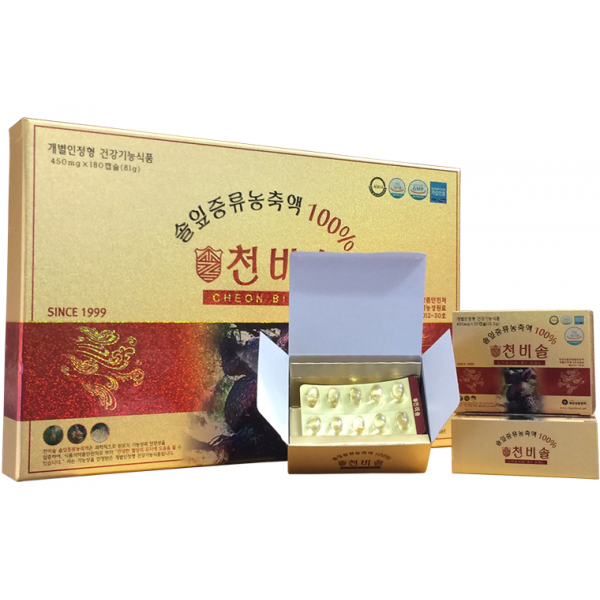 TINH DẦU THÔNG ĐỎ HÀN QUỐC CHEON BI SOL HỘP 180 VIÊN